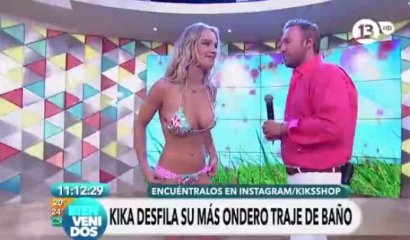 Kika Silva enamoró en “Bienvenidos” con su nueva línea de bikini