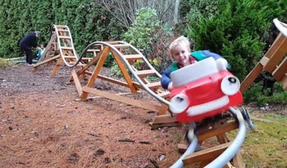 [Video] La maravillosa montaña rusa que un abuelo hizo para sus nietos