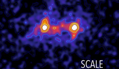 Primera imagen de un puente de materia oscura que conecta galaxias.