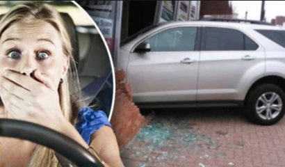 #EpicFail #Mujer reprueba su exámen de conducir estrellándose contra la escuela de manejo