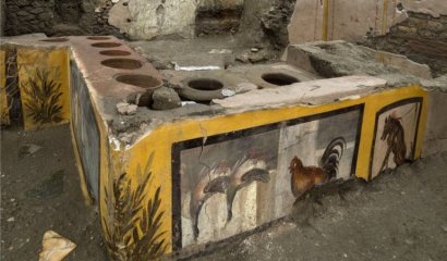 Pompeya El extraordinario hallazgo de un puesto de "comida rápida" sepultada hace casi 2.000 años.