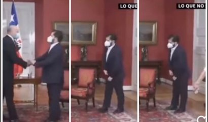 Gabriel Boric subiéndose el cierre del pantalón en una reunión en vivo género burlas...